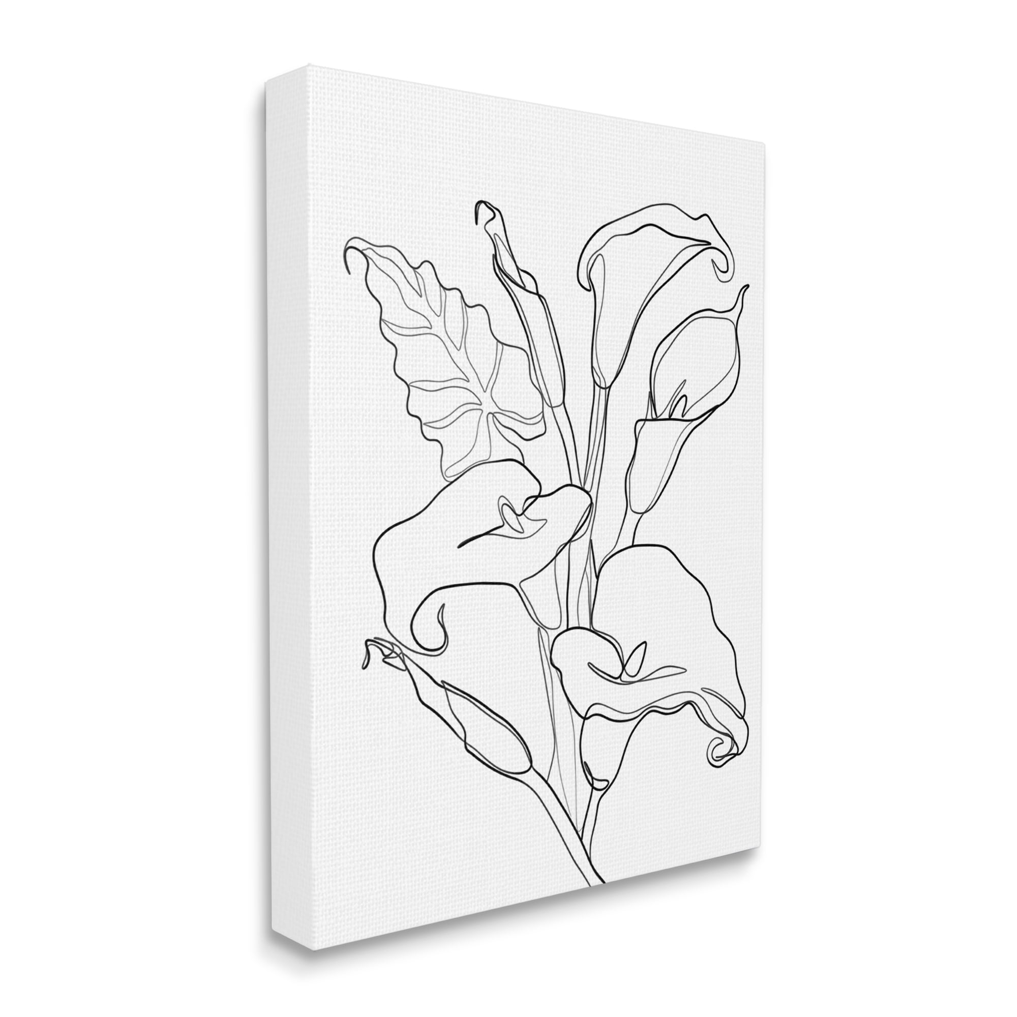 Stupell Industries Calla Lily Floral Stem Modern Minimal Line Drawing, 24 x 30, Designed by Ros Ruseva