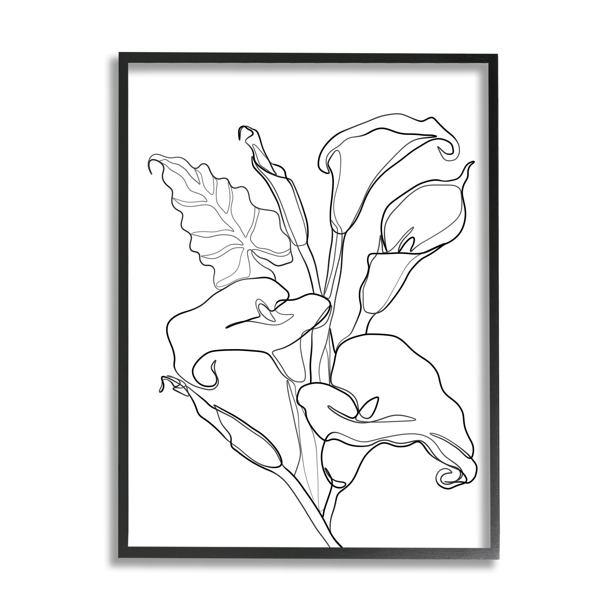 Stupell Industries Calla Lily Floral Stem Modern Minimal Line Drawing, 24 x 30, Designed by Ros Ruseva