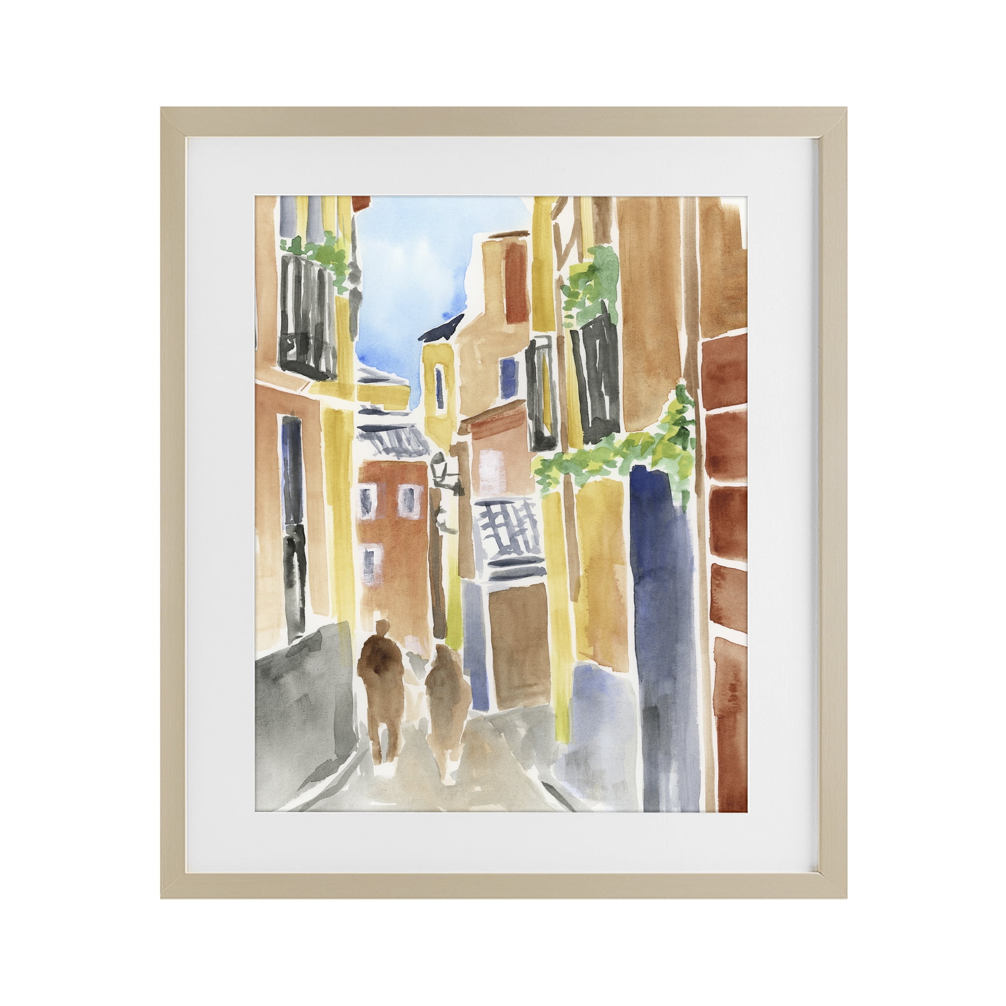 Stupell Industries Calles de Madrid Architecture Birch Framed Print Under Glass, design by June Erica Vess