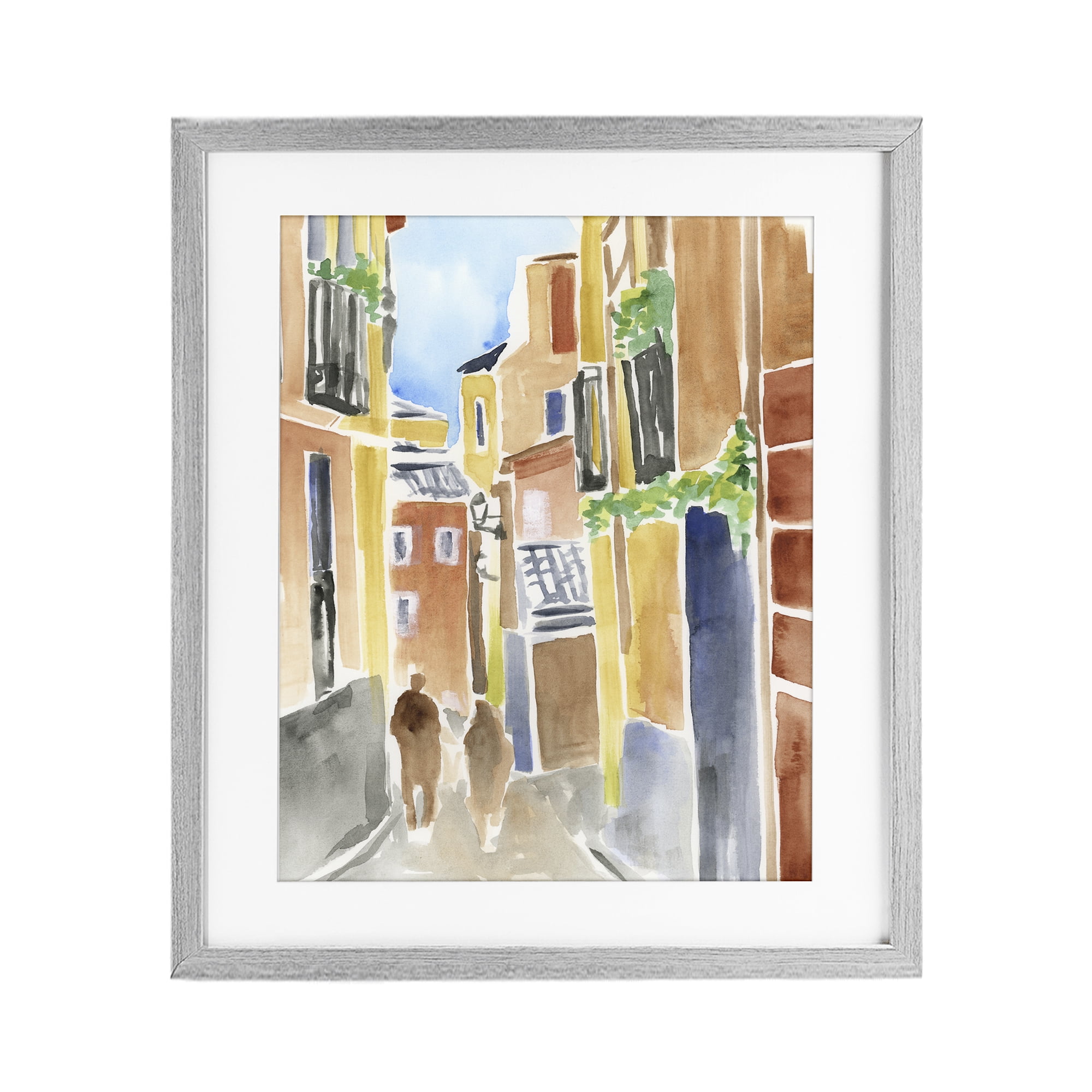 Stupell Industries Calles de Madrid Architecture Gray Framed Print Under Glass, design by June Erica Vess