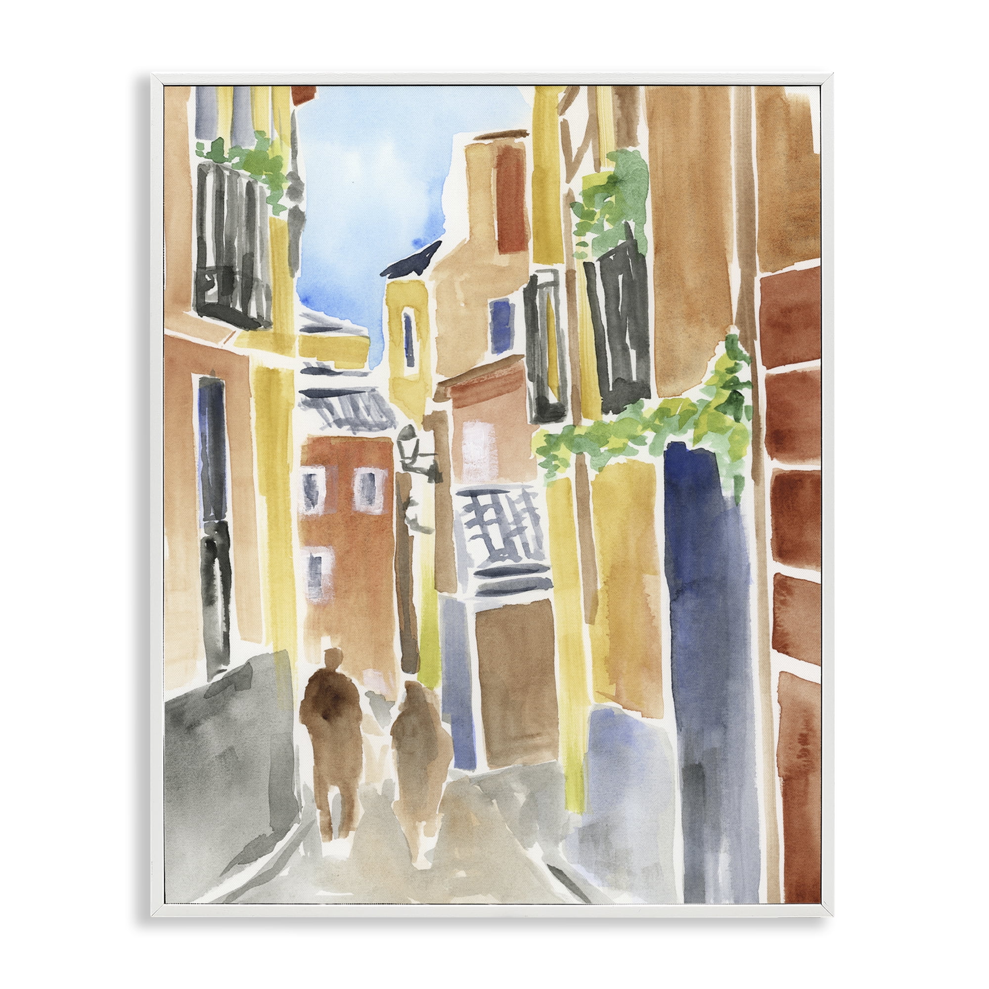 Stupell Industries Calles de Madrid Architecture White Framed Giclee Art, design by June Erica Vess
