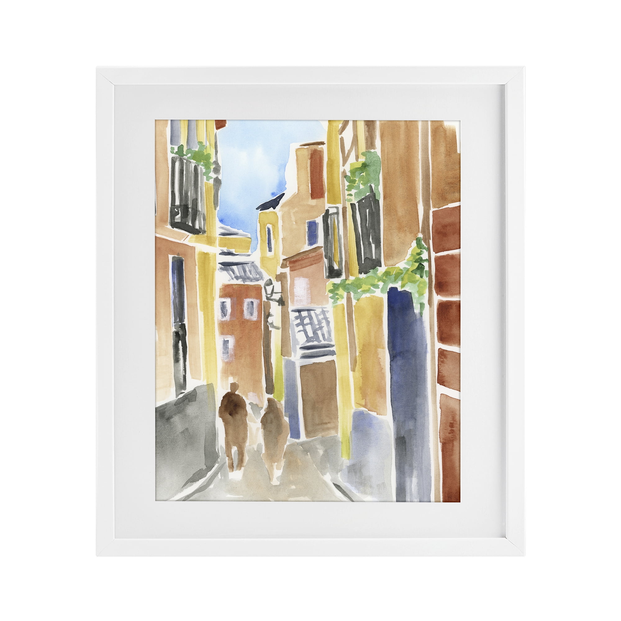 Stupell Industries Calles de Madrid Architecture White Framed Print Under Glass, design by June Erica Vess