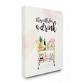 thumbnail image 1 of Stupell Industries Calls for a Drink Quote Glam Cart Cocktail Alcohol Watercolor Canvas Wall Art Design by Victoria Borges, 16" x 20", 1 of 1