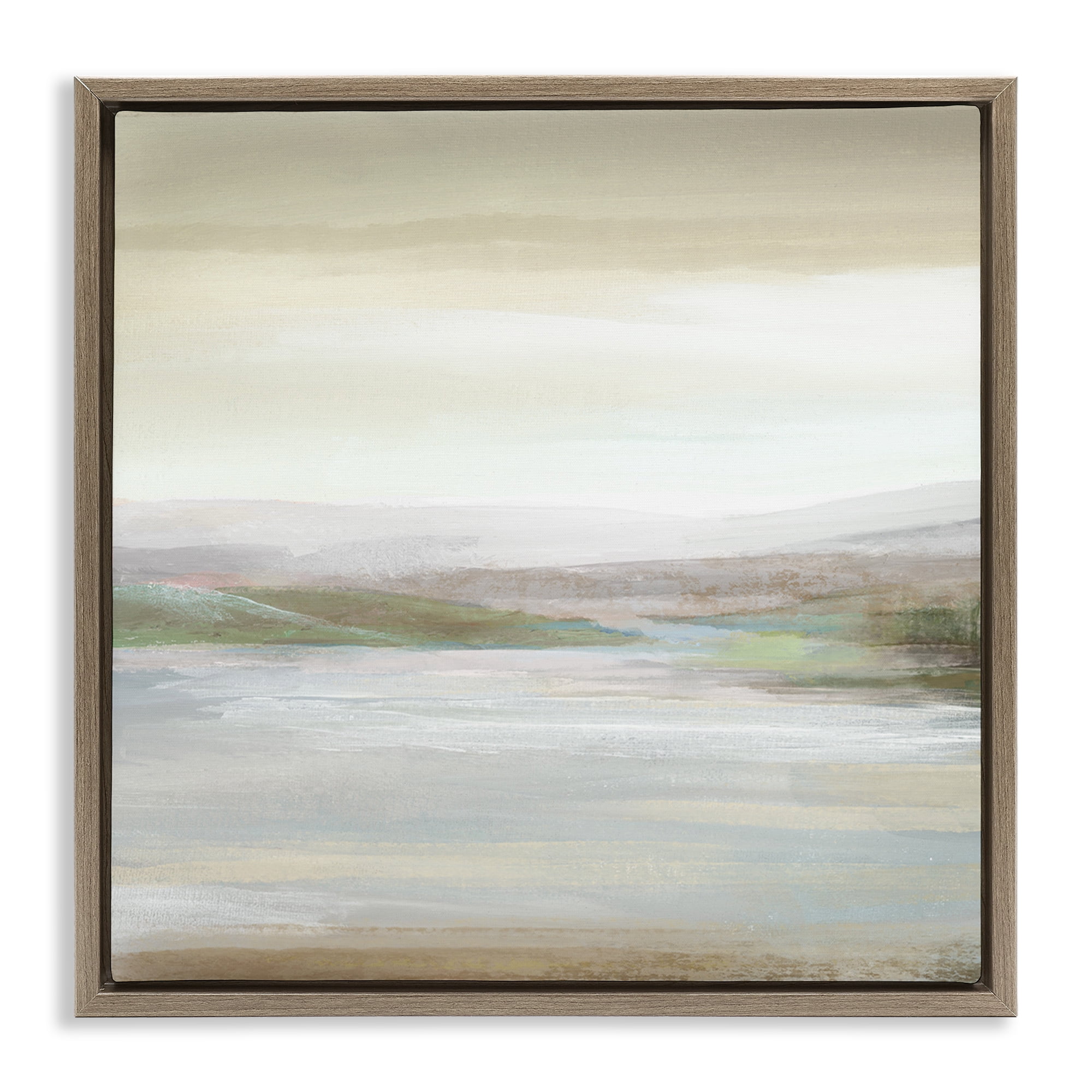 Stupell Industries Calm Atmospheric Landscape Landscape Painting Brown Floater Framed Canvas Art Print Wall Art, 25 x 25