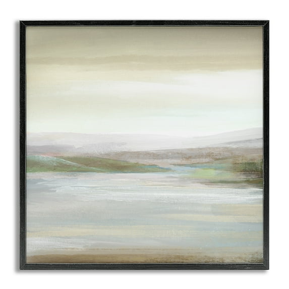 Stupell Industries Calm Atmospheric Landscape Landscape Painting Gray Framed Art Print Wall Art, 17 x 17
