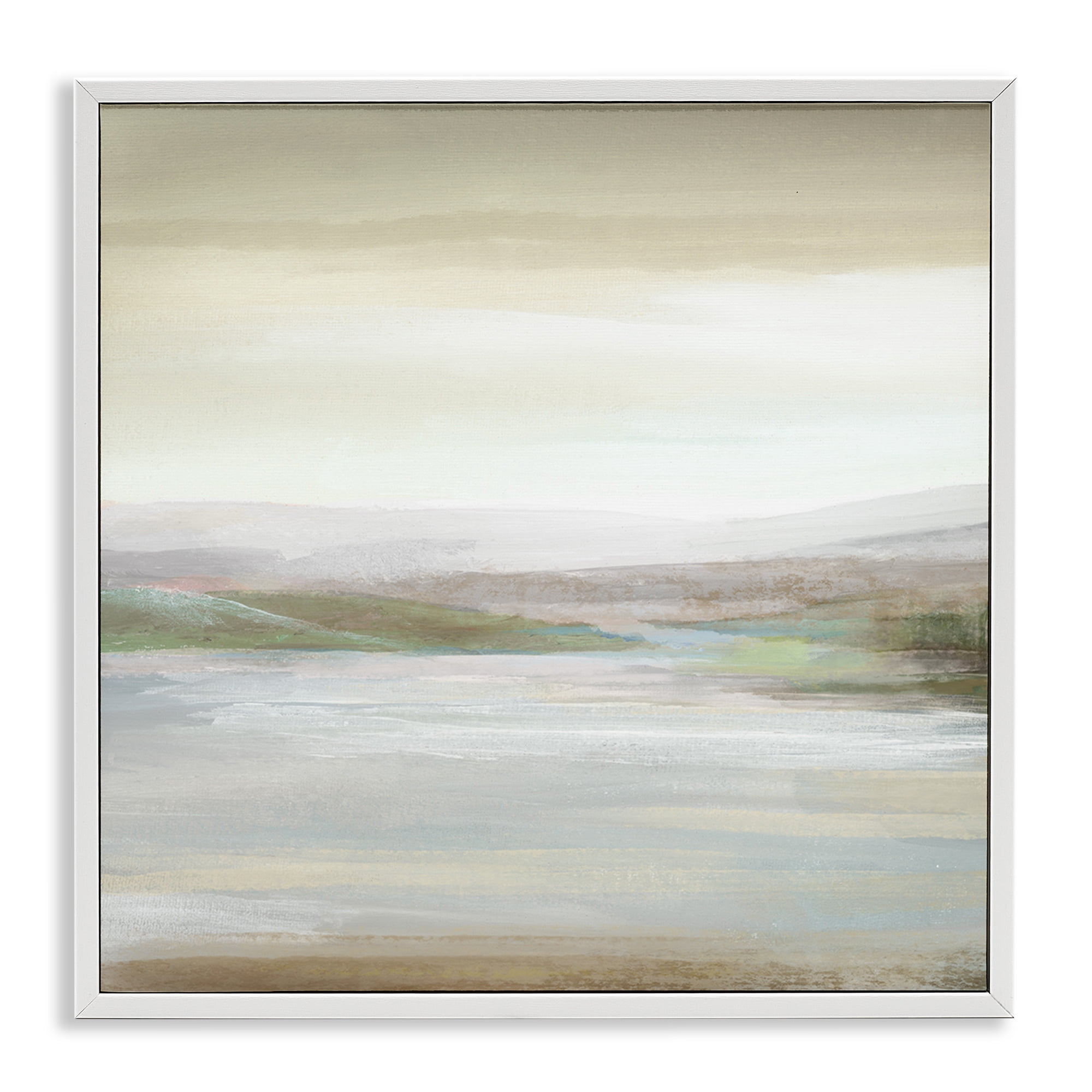 Stupell Industries Calm Atmospheric Landscape Landscape Painting White Framed Art Print Wall Art, 24 x 24