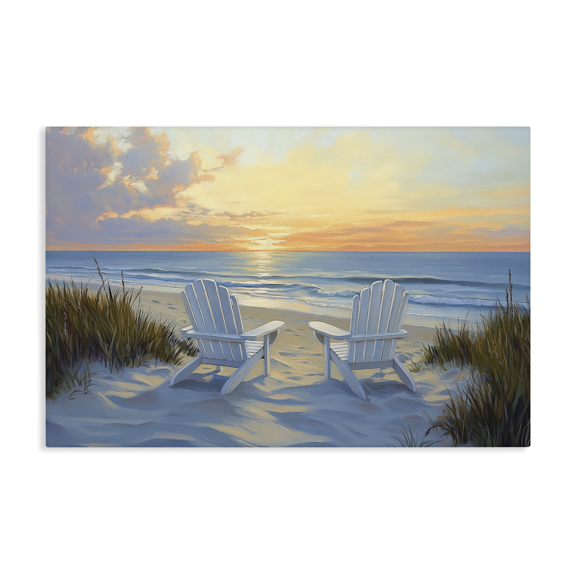 Stupell Industries Calm Beach Sunset Overlook Canvas Wall Art, design by Petal Prints Design