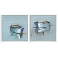 thumbnail image 1 of Stupell Industries Calm Boat Reflection 2 Piece White Framed Giclee Art Set design by Ethan Harper, 12 x 12, 1 of 7