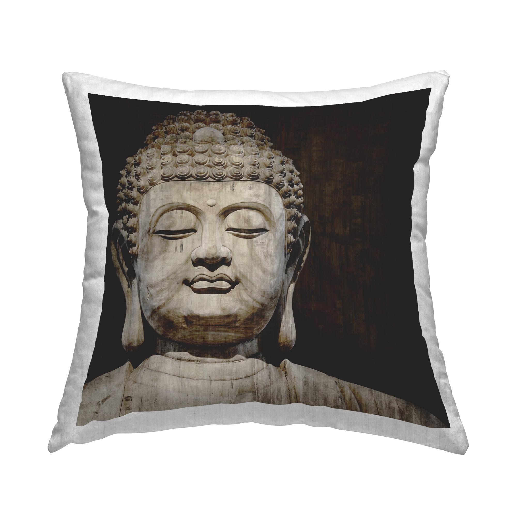 Stupell Industries Calm Buddha Spiritual Shrine Figure Portrait Design by Tom Bray Throw Pillow