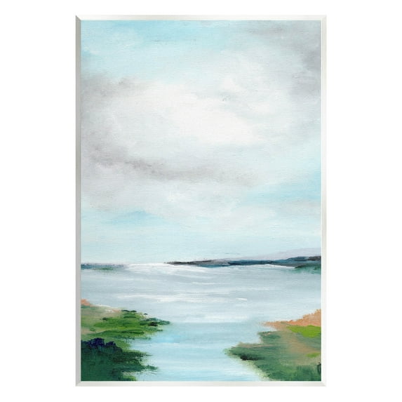 Stupell Industries Calm Cloudy River Lake Scenery Painting Unframed Art Print Wall Art, Design by Nikita Jariwala