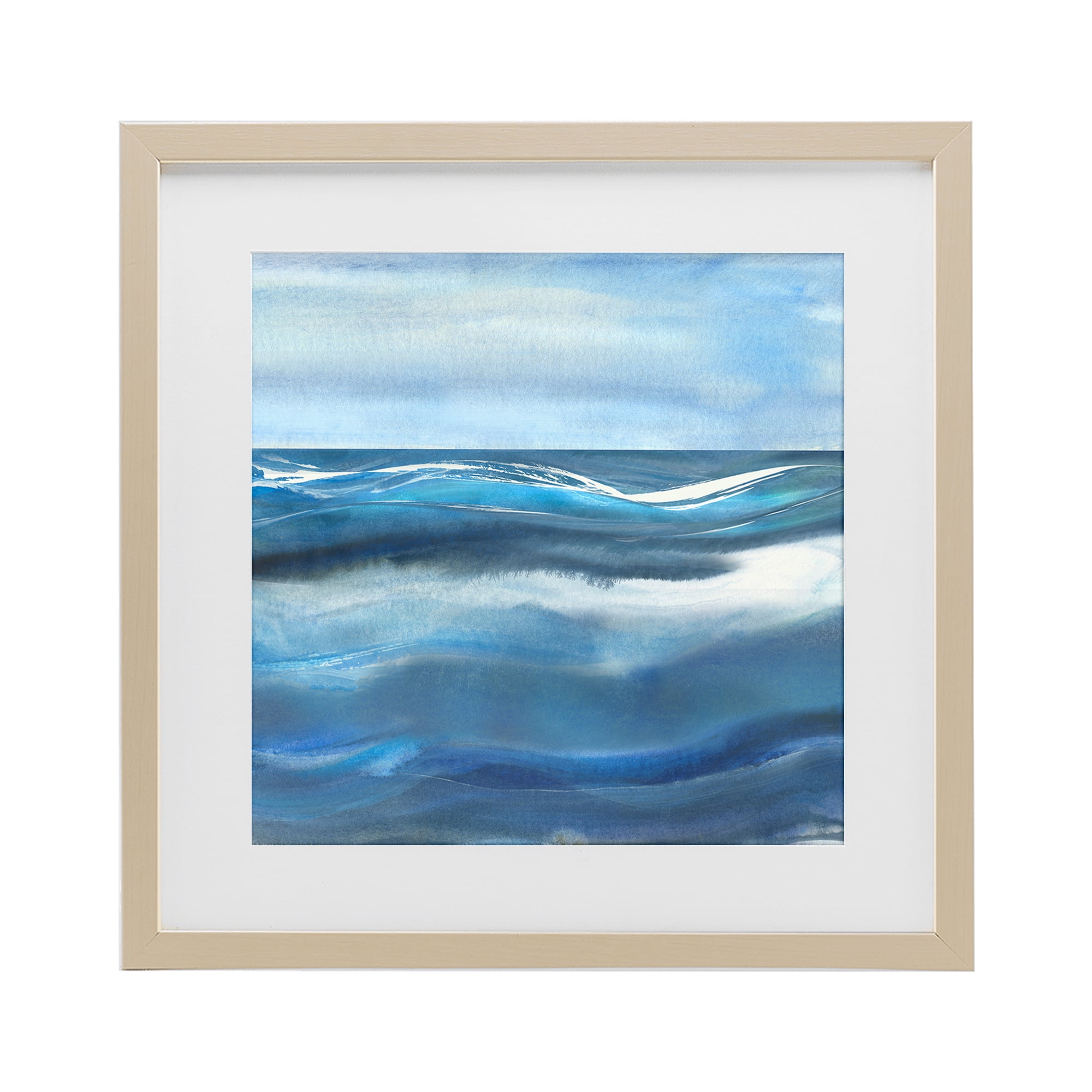 Stupell Industries Calm Expanse of Ocean Waves Birch Framed Print Under Glass, design by Susan Jill