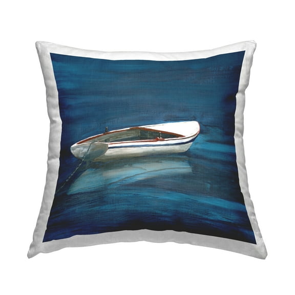 Stupell Industries Calm Floating Boat Decorative Printed Throw Pillow Design by Nan.