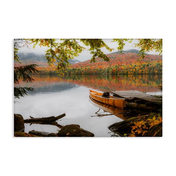 Stupell Industries Calm Foliage & Boat Dock Canvas Wall Art, design by Jonathan Zaharek
