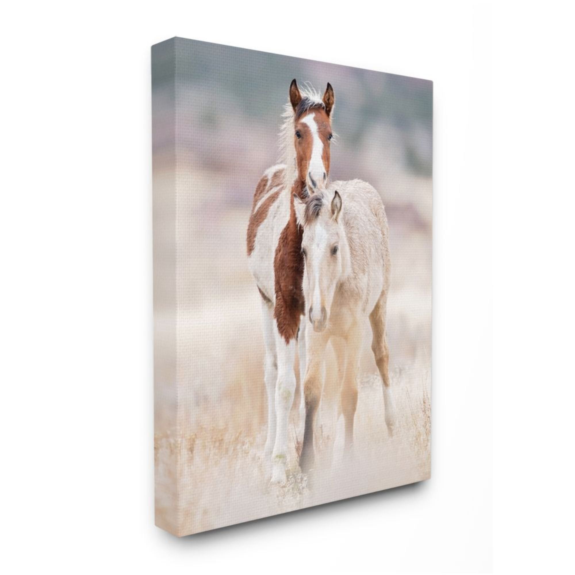 Stupell Industries Calm Horses in Muted Beige Meadow Photograph Design by PHBurchett, 36" x 48"