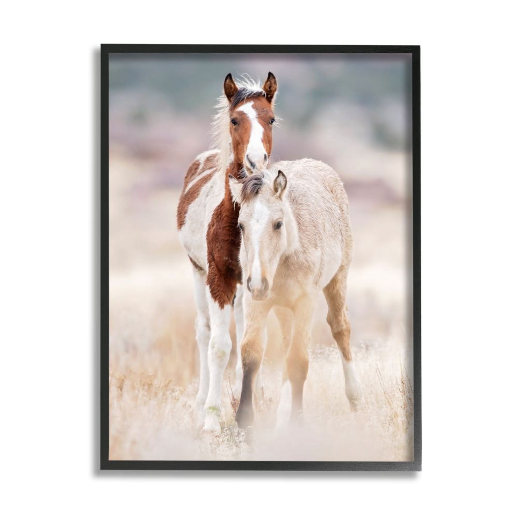 Stupell Industries Calm Horses in Muted Beige Meadow Photograph Design by PHBurchett