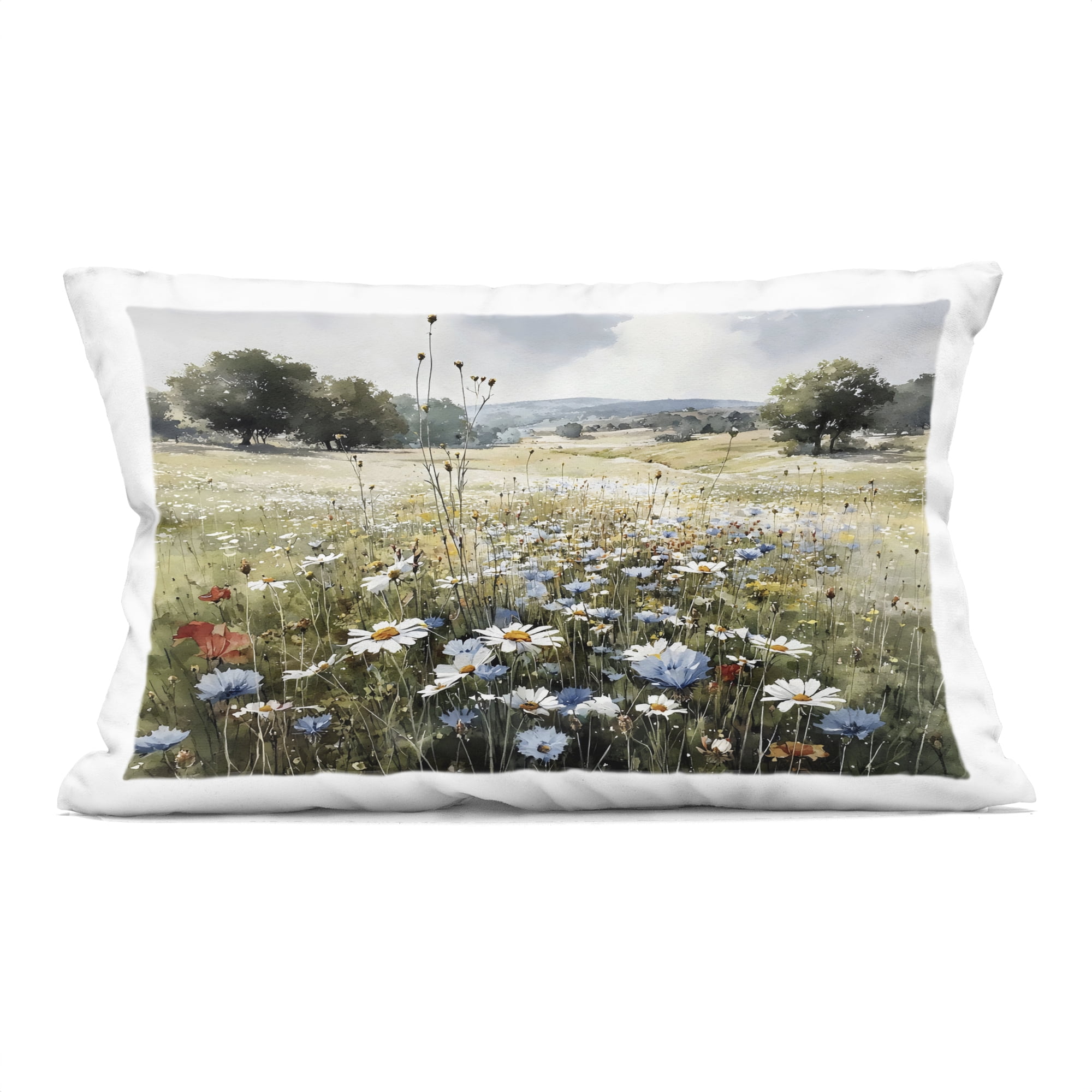Stupell Industries Calm Meadow of Wildflowers Decorative Printed Throw Pillow, design by Franklyn Gregory, 14 x 7 x 20