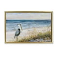 thumbnail image 1 of Stupell Industries Calm Pelican on Beach Landscape Painting Gold Floater Framed Canvas Art Print Wall Art, 25 x 17, 1 of 10