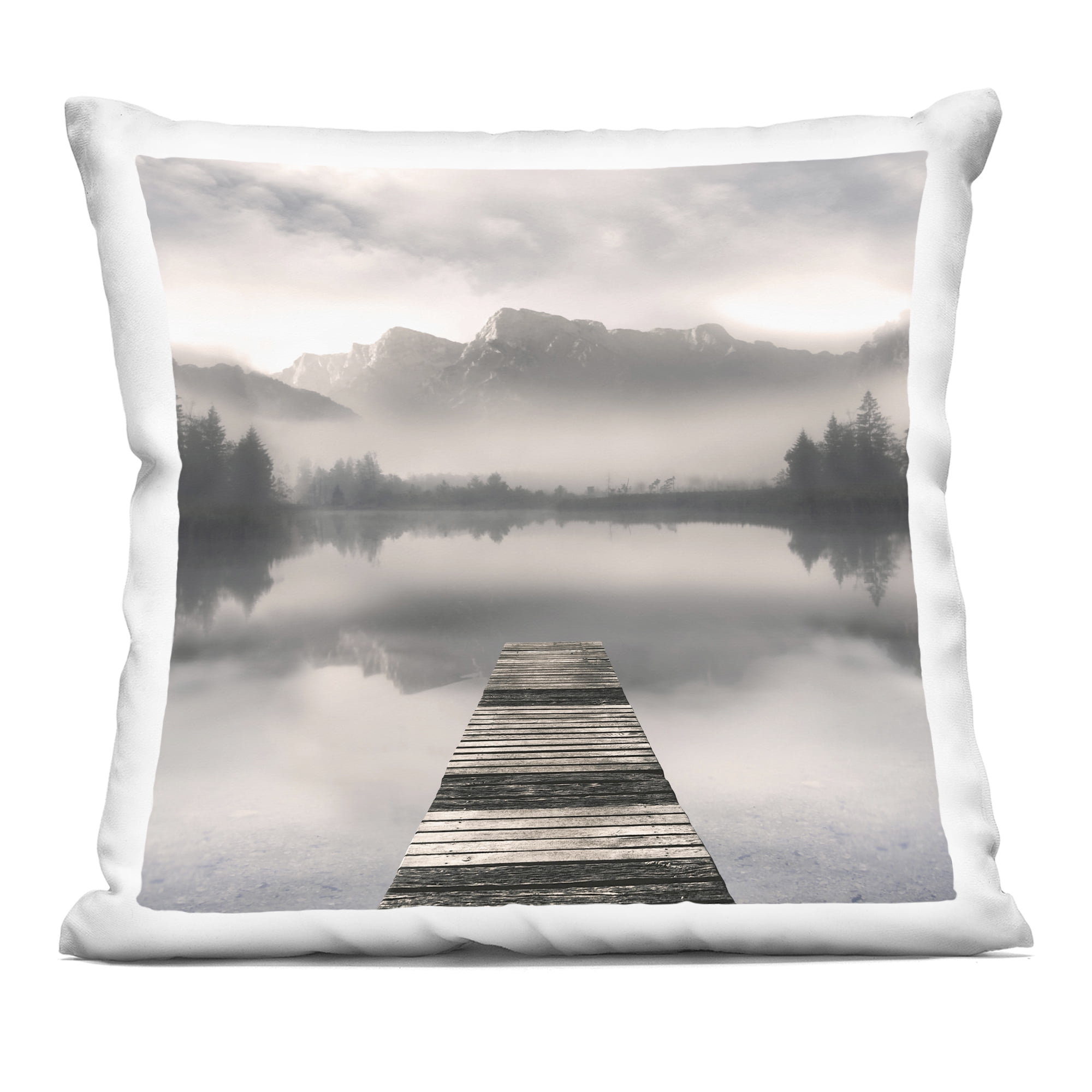 Stupell Industries Calm Reflective Waters & Mountains Decorative Printed Throw Pillow, design by Irene Weisz, 18 x 7 x 18