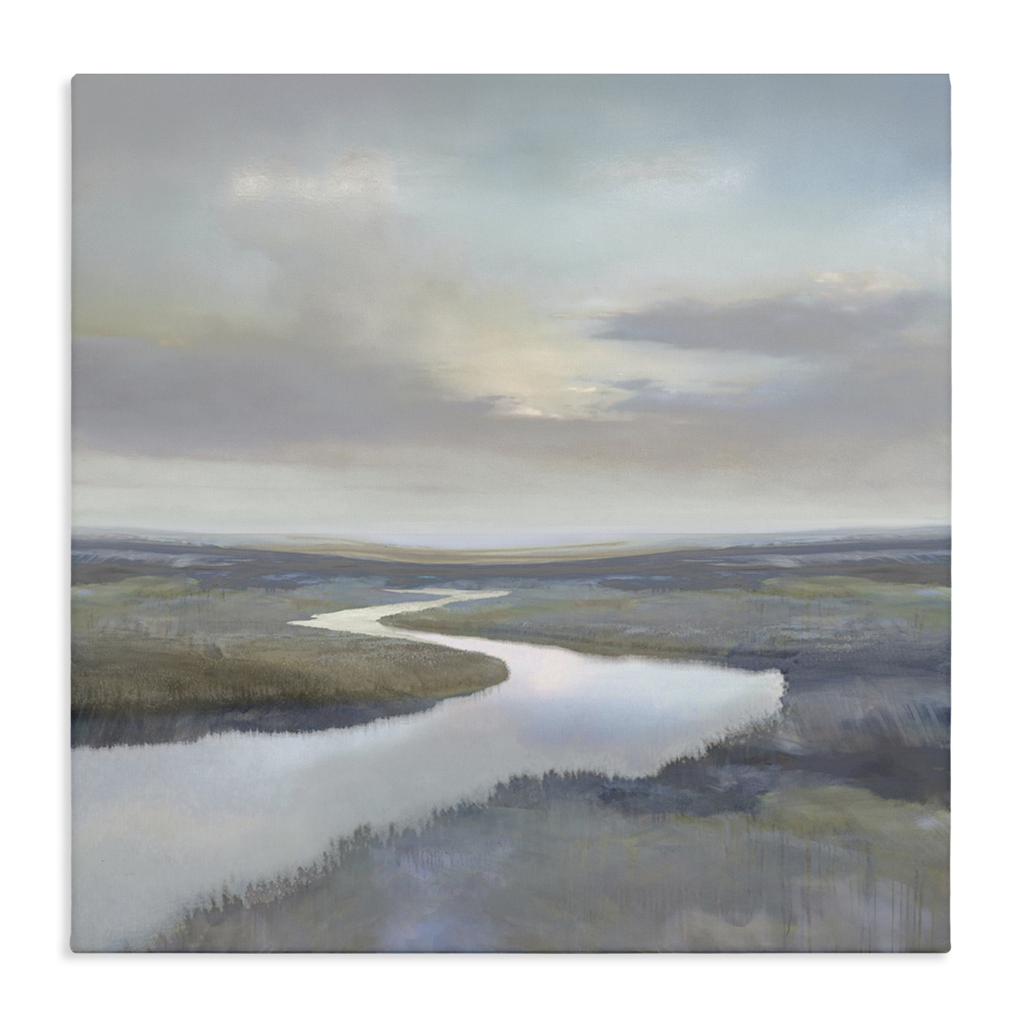 Stupell Industries Calm Riverbend in Greys Canvas Wall Art, design by Christy McKee