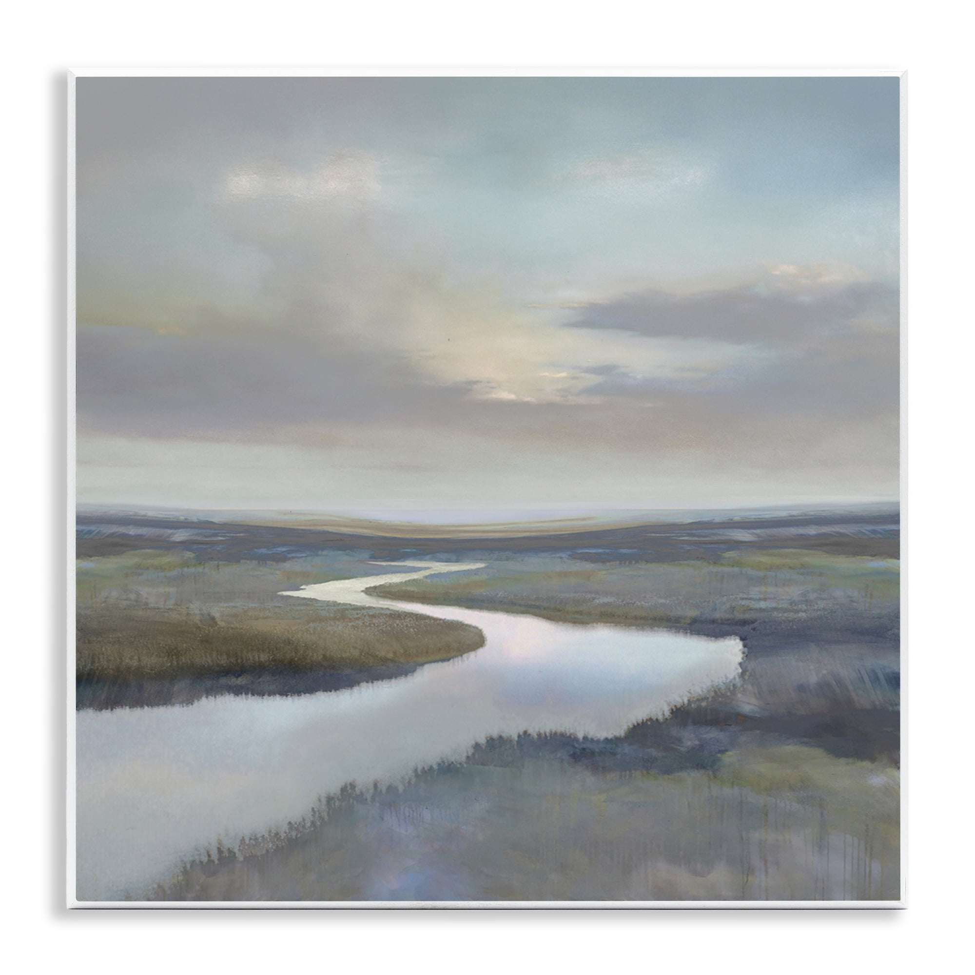 Stupell Industries Calm Riverbend in Greys Wall Plaque Art, design by Christy McKee