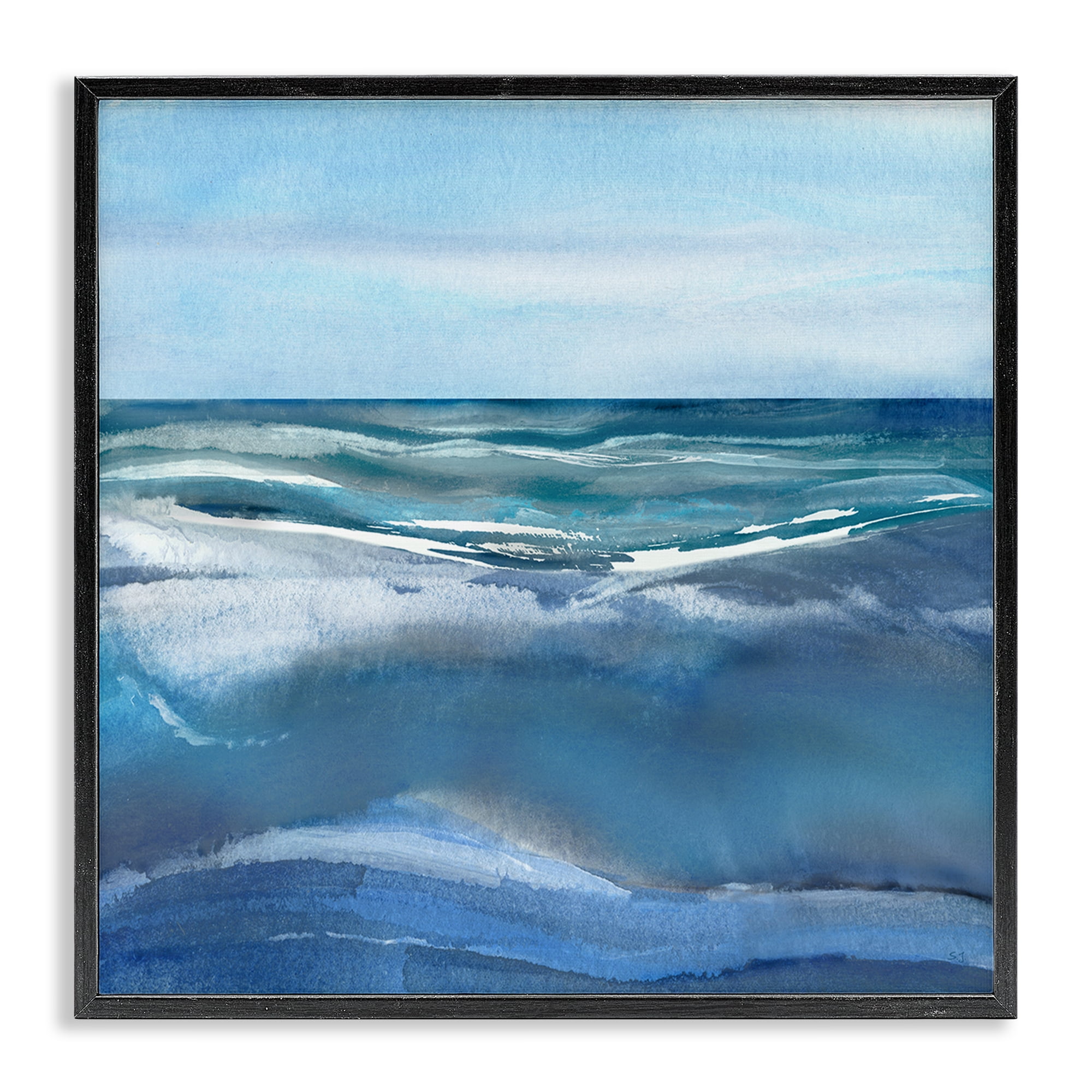 Stupell Industries Calm Seas under Soft Sky Black Framed Giclee Art, design by Susan Jill