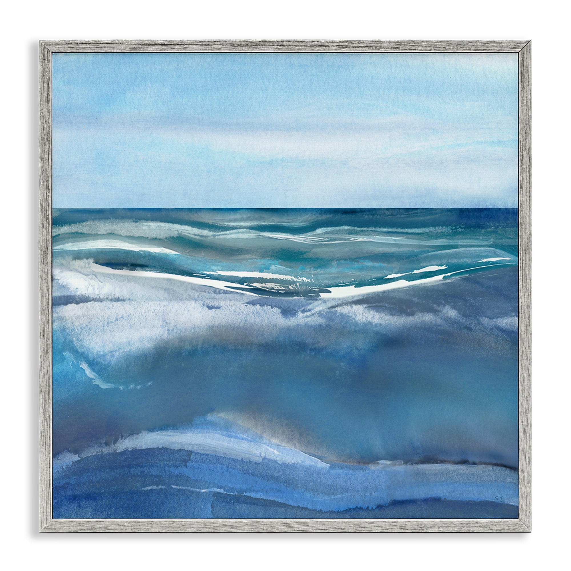 Stupell Industries Calm Seas under Soft Sky Gray Framed Giclee Art, design by Susan Jill