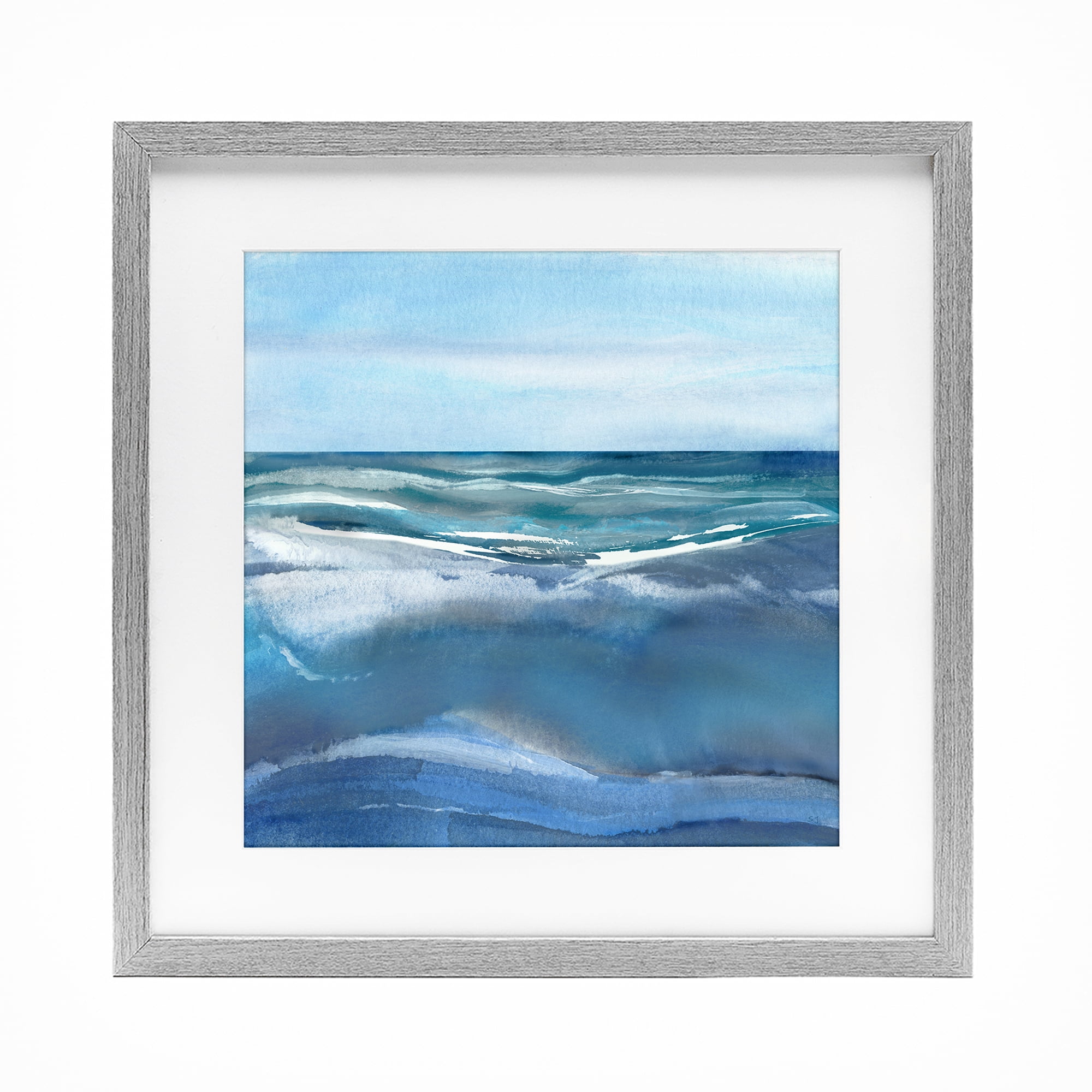 Stupell Industries Calm Seas under Soft Sky Gray Framed Print Under Glass, design by Susan Jill