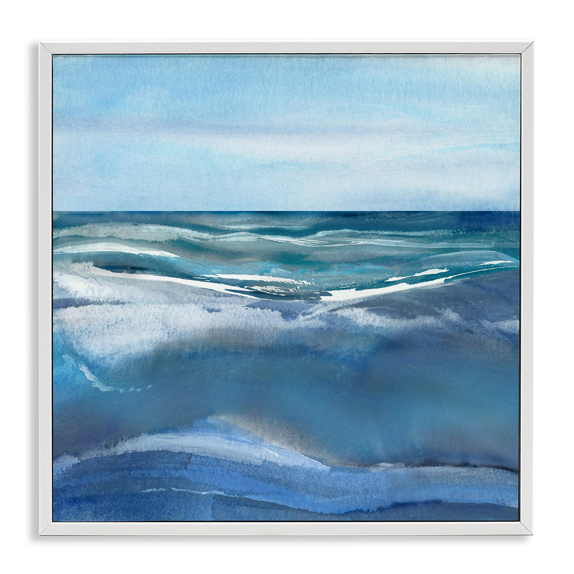 Stupell Industries Calm Seas under Soft Sky White Framed Giclee Art, design by Susan Jill