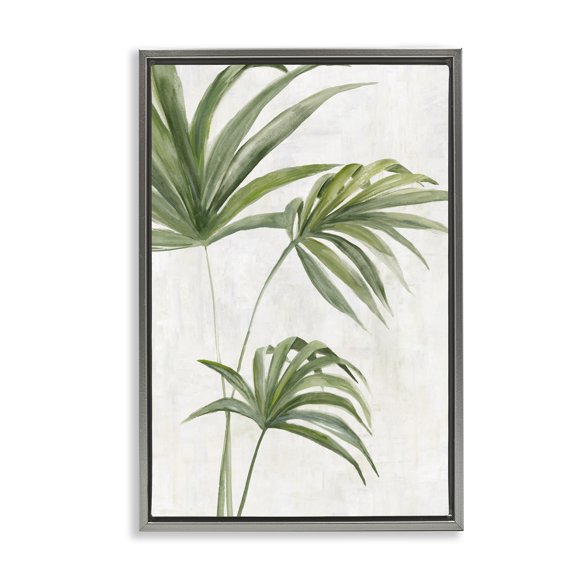 Stupell Industries Calm Tropical Breeze Gray Framed Floater Canvas Wall Art design by Hannah Dawson, 25 x 17