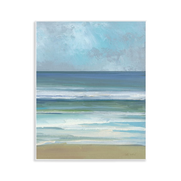 Stupell Industries Calming Blue Waves Impression Landscape & Nature Painting Unframed Art Print Wall Art, 11 x 14