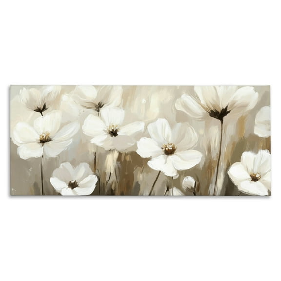 Stupell Industries Calming Gentle Florals Canvas Wall Art design by Petal Prints Design, 10 x 24