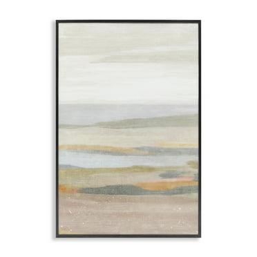 Stupell Industries Coastal Pelican Abstract Framed Wall Art, 16"x20" White Frame