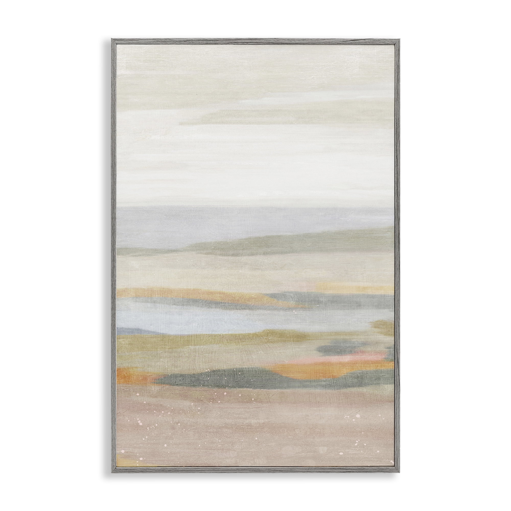 Stupell Industries Calming Neutral Beach Coastal Painting Gray Framed Art Print Wall Art, 20 x 30