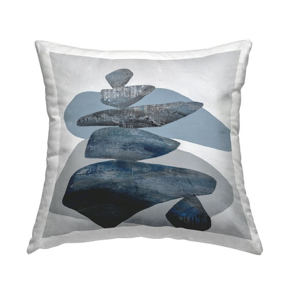Stupell Industries Calming Stacked Modern Rocks Printed Throw Pillow Design by Ruth Fromstein