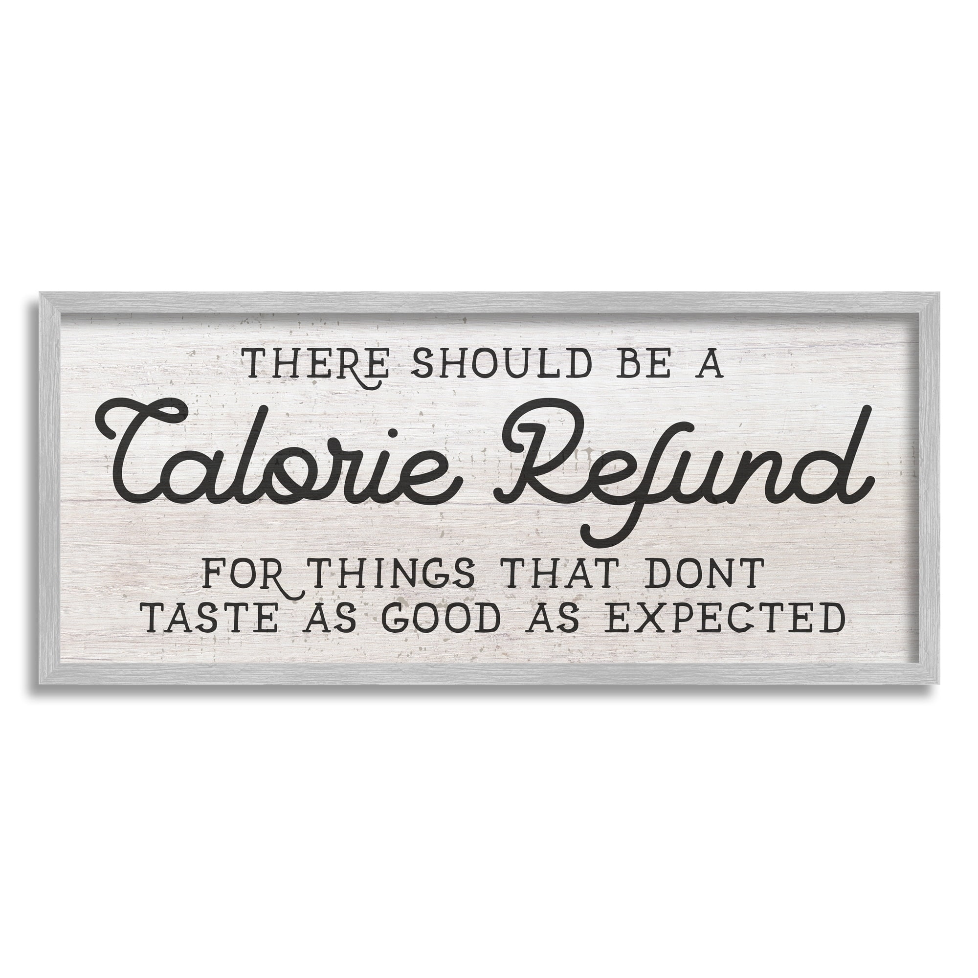 Stupell Industries Calorie Refund Don't Taste Good Funny Kitchen Phrase, 30 x 13, Design by Daphne Polselli