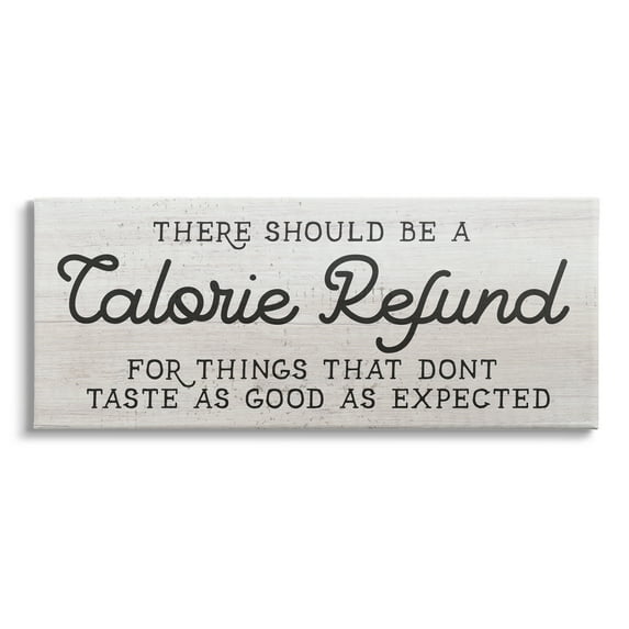 Stupell Industries Calorie Refund Don't Taste Good Funny Kitchen Phrase, 40 x 17, Design by Daphne Polselli