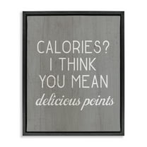 Stupell Industries Calories Delicious Points Food & Beverage Painting Black Floater Framed Art Print Wall Art, 17 x 21