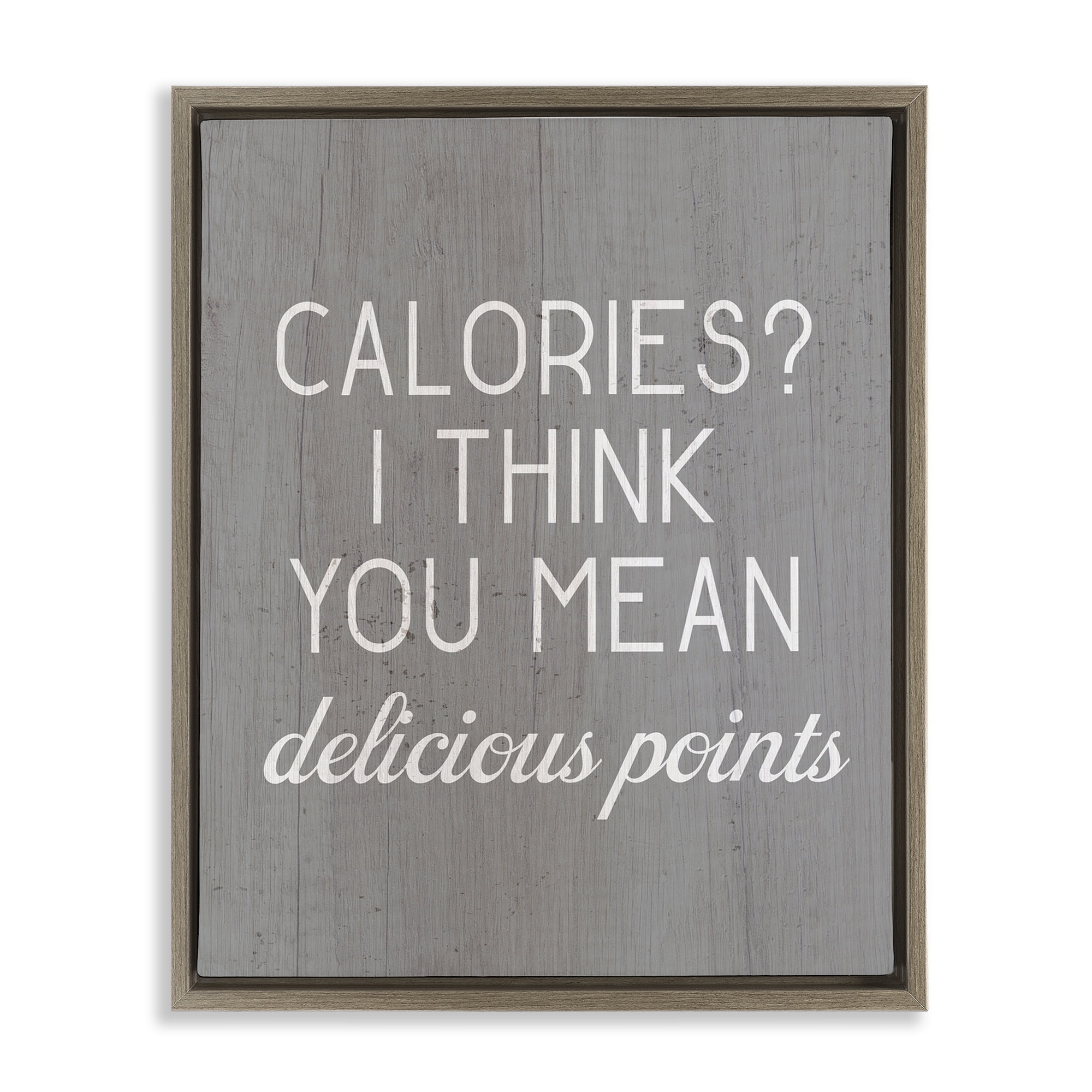 Stupell Industries Calories Delicious Points Food & Beverage Painting Brown Floater Framed Art Print Wall Art, 17 x 21