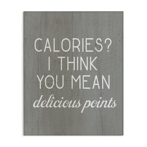 Stupell Industries Calories Delicious Points Food & Beverage Painting Gallery Wrapped Canvas Art Print Wall Art, 16 x 20