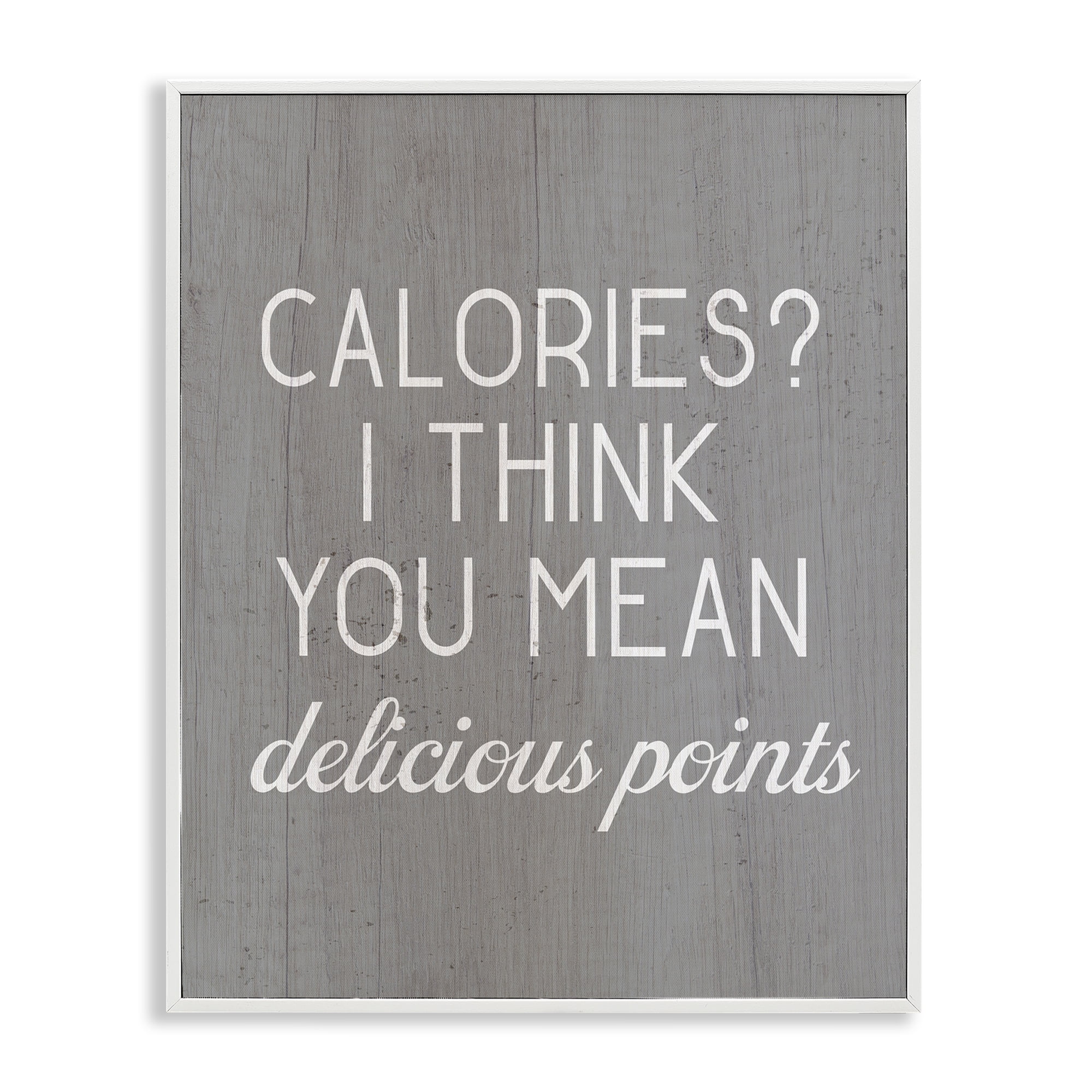 Stupell Industries Calories Delicious Points Food & Beverage Painting White Framed Art Print Wall Art, 24 x 30