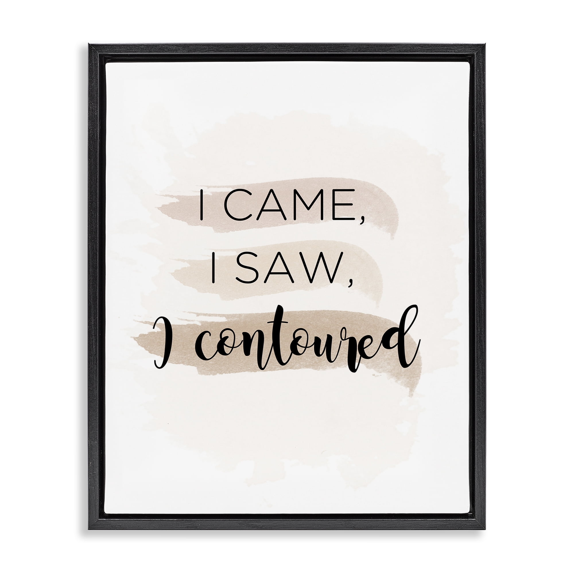 Stupell Industries Came Saw Contoured Beauty & Fashion Painting Black Floater Framed Art Print Wall Art, 17 x 21