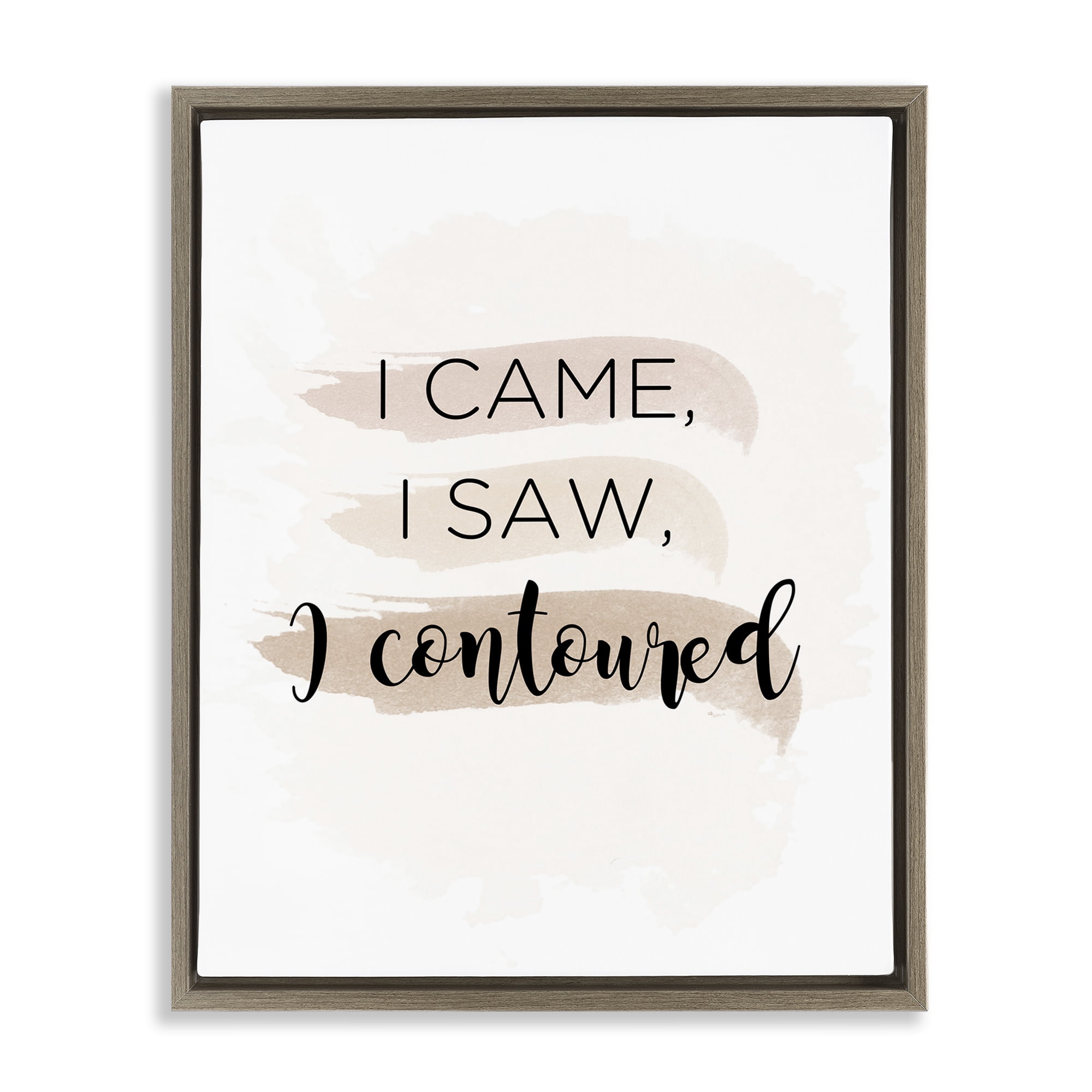 Stupell Industries Came Saw Contoured Beauty & Fashion Painting Brown Floater Framed Art Print Wall Art, 25 x 31