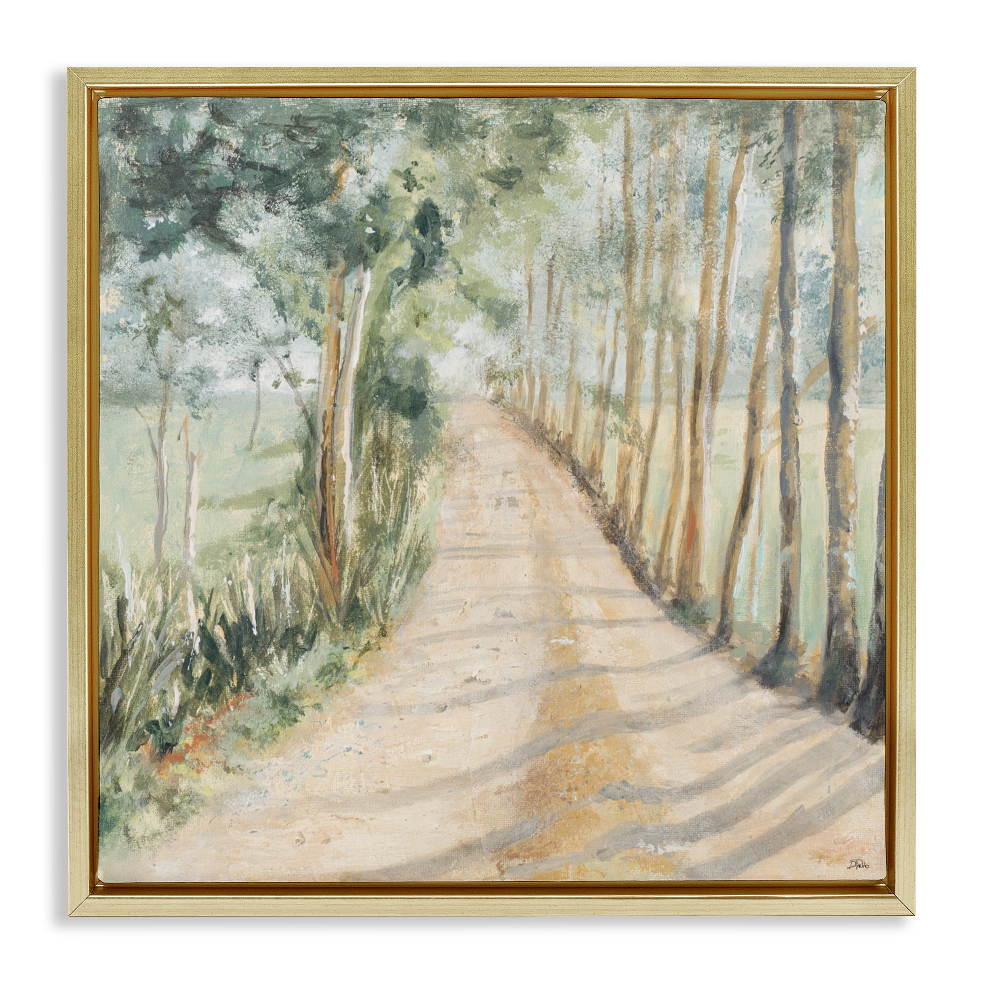 Stupell Industries Camino A Casa Pathway Gold Framed Floater Canvas Wall Art, design by Patricia Pinto