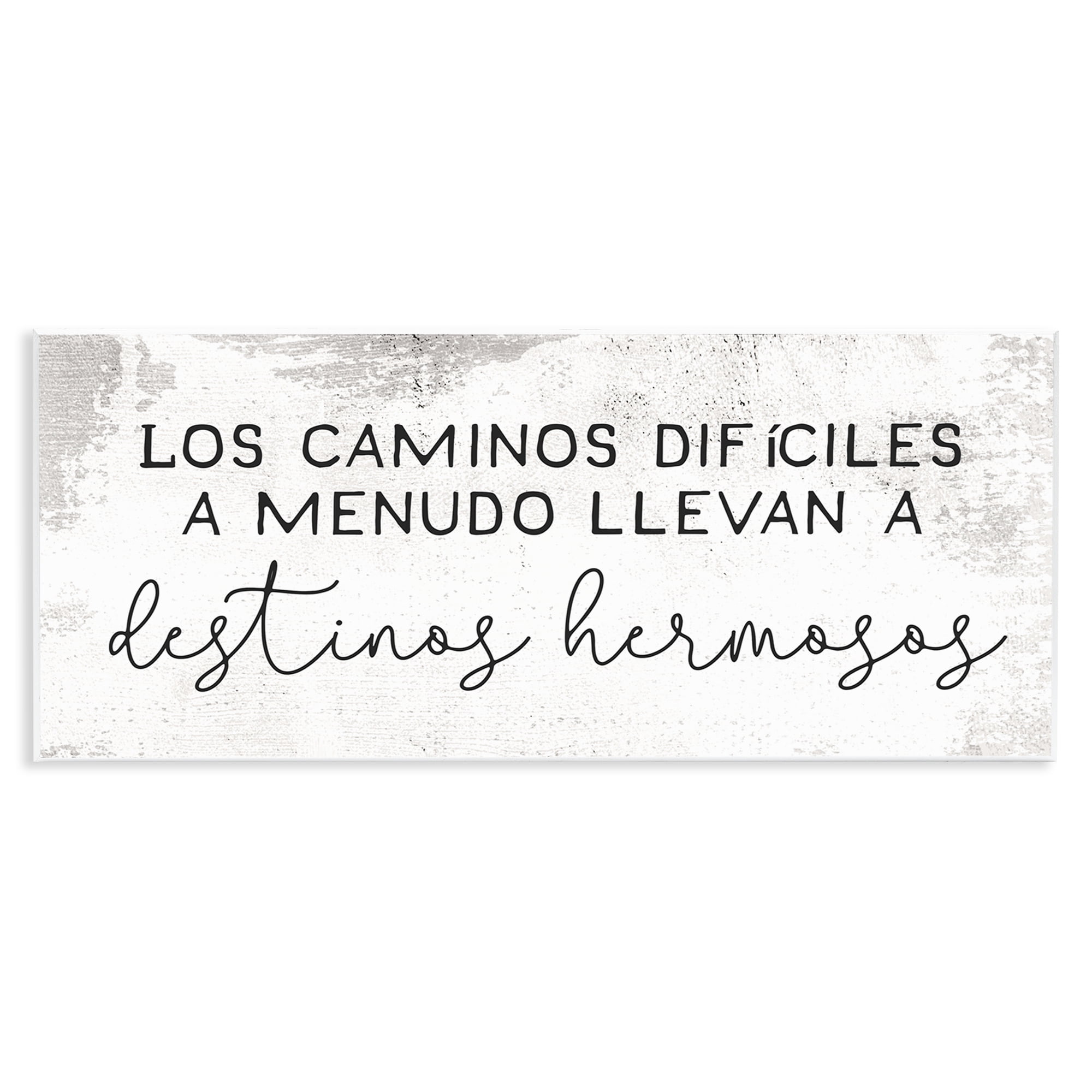 Stupell Industries Caminos Difíciles, Destinos Hermosos Inspirational Quotes & Sayings Painting Unframed Art Print Wall Art, 17 x 7
