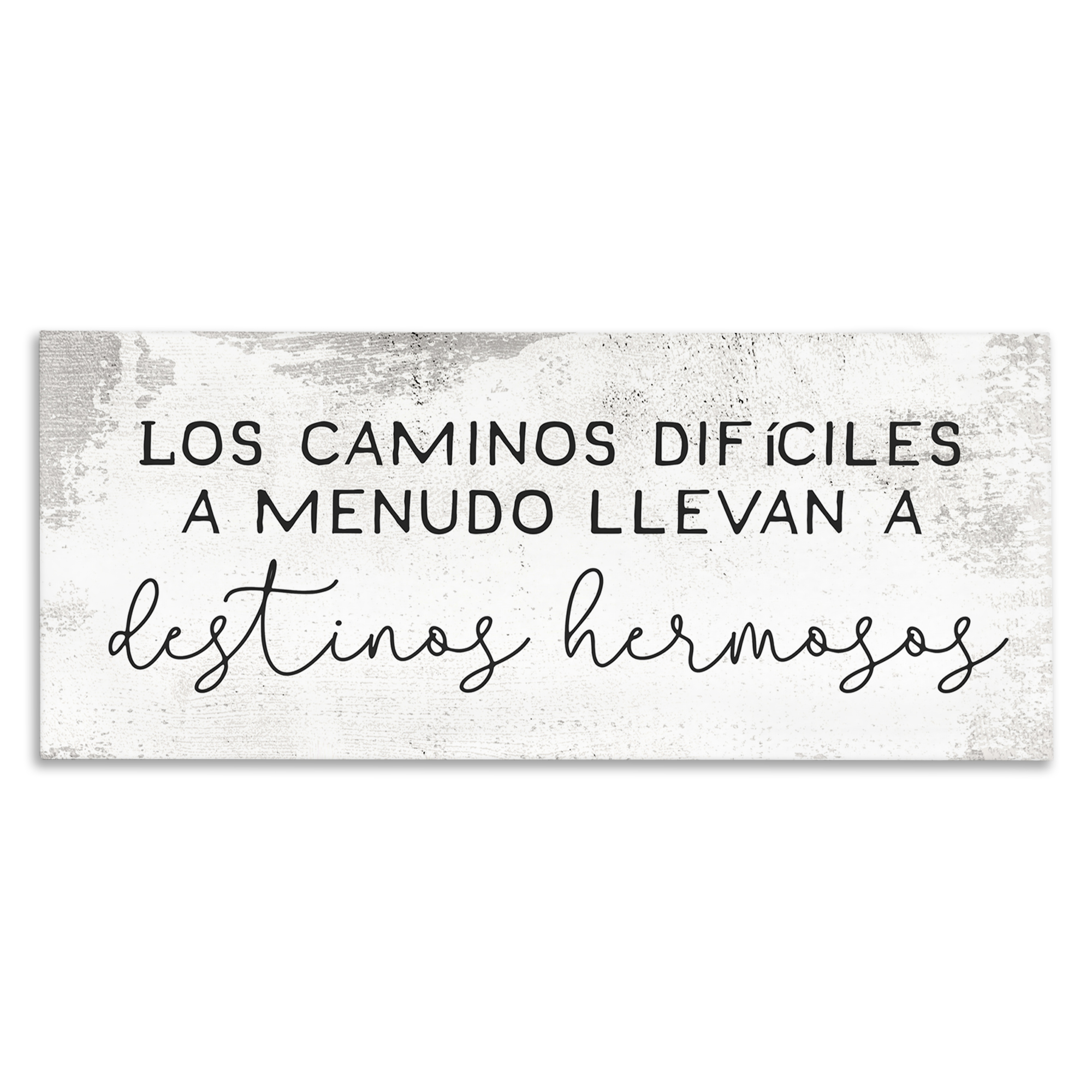 Stupell Industries Caminos Difíciles, Destinos Hermosos Inspirational Quotes & Sayings Painting Wrapped Canvas Art Print Wall Art, 48 x 20