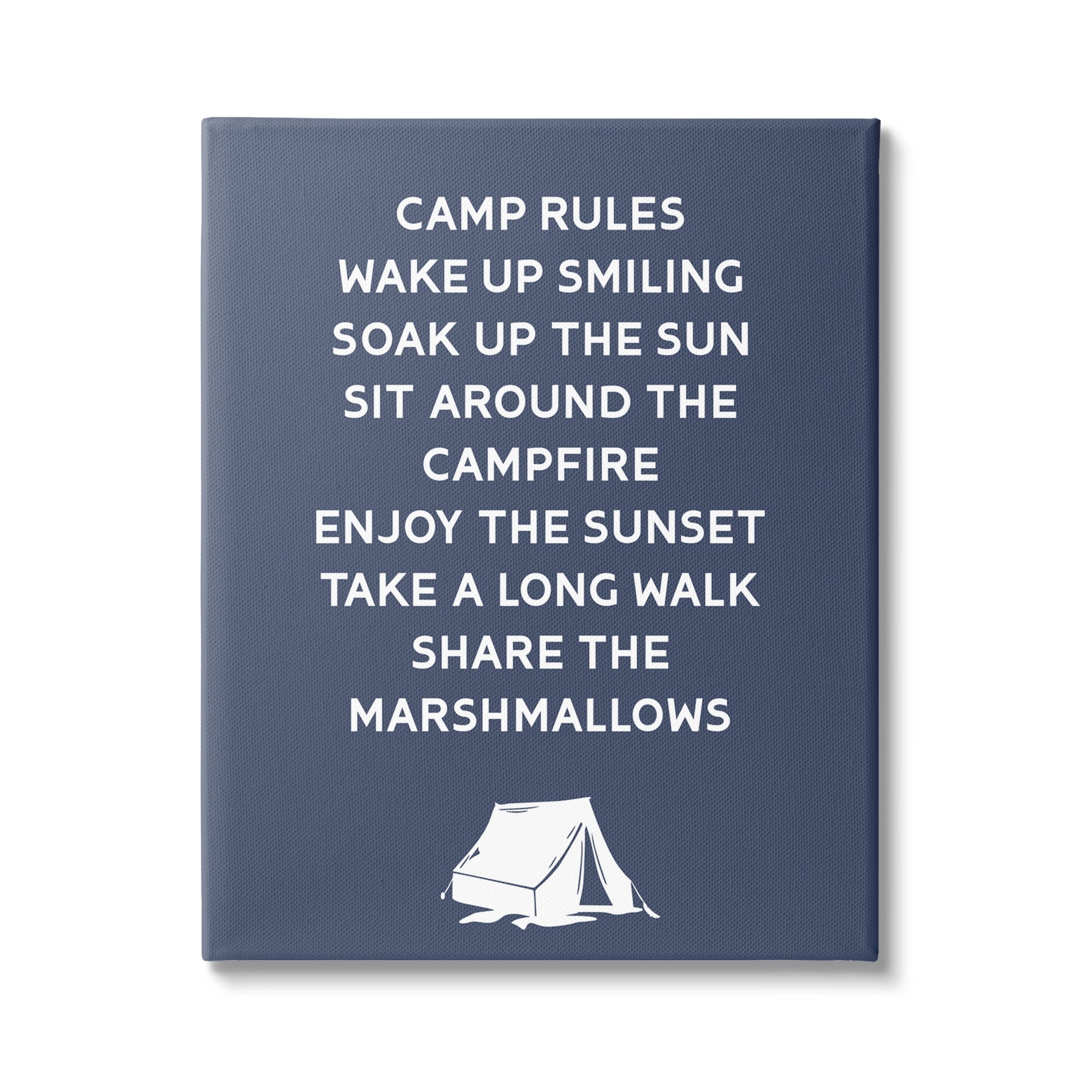 Stupell Industries Camp Rules Text Sign Enjoy Camping Tent Motif Canvas Wall Art, 16 x 20, Design by Lil' Rue