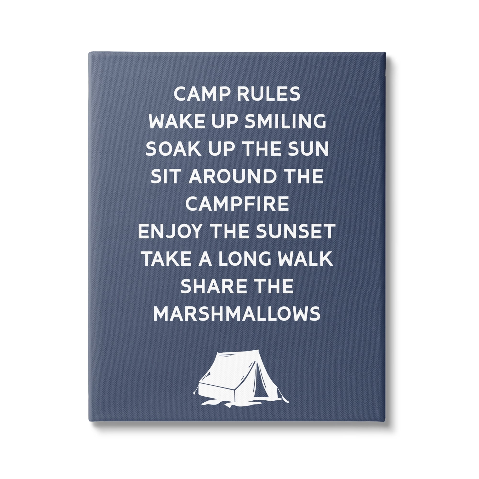 Stupell Industries Camp Rules Text Sign Enjoy Camping Tent Motif Canvas Wall Art, 30 x 40, Design by Lil' Rue