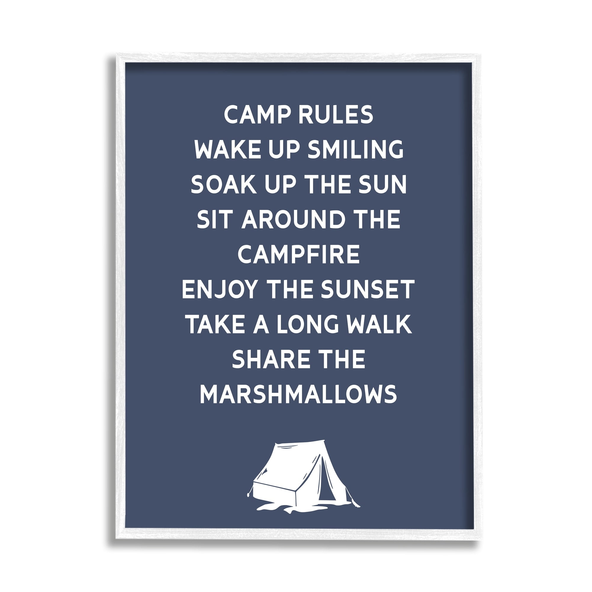 Stupell Industries Camp Rules Text Sign Enjoy Camping Tent Motif Framed Wall Art, 16 x 20, Design by Lil' Rue