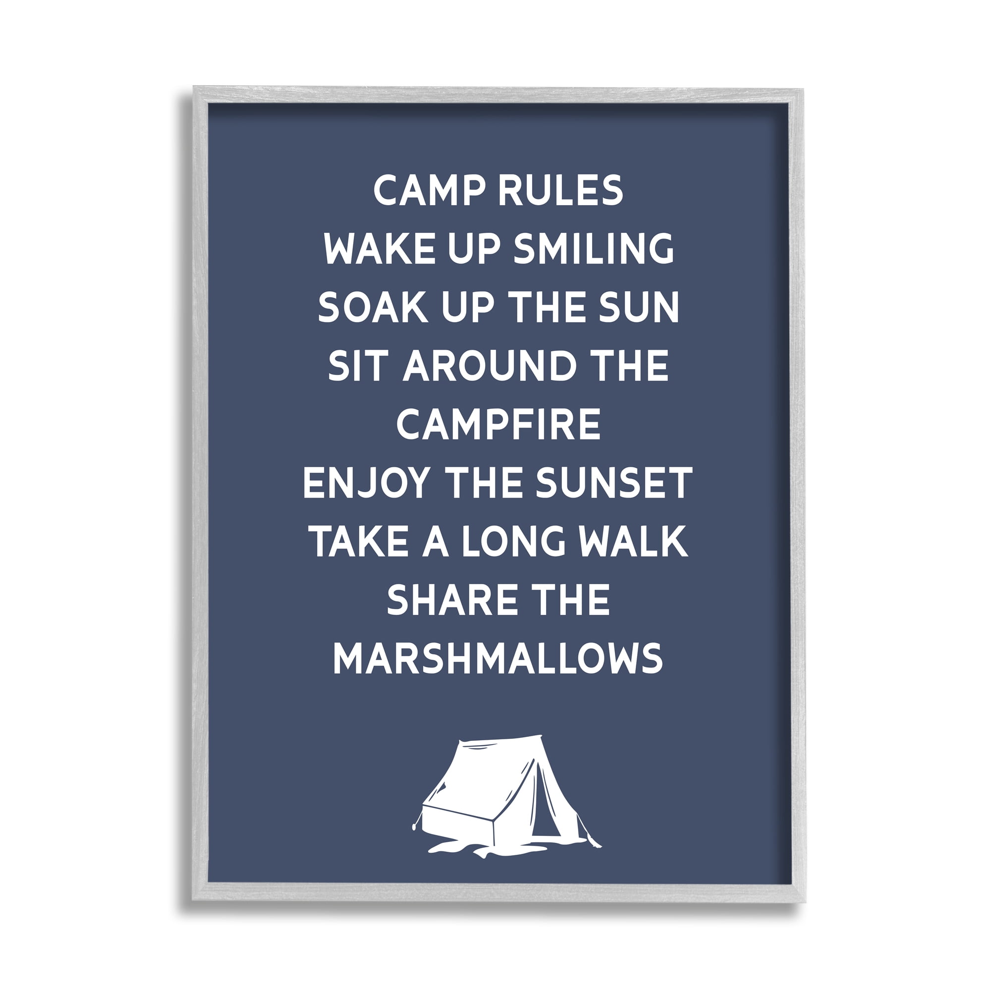 Stupell Industries Camp Rules Text Sign Enjoy Camping Tent Motif Framed Wall Art, 16 x 20, Design by Lil' Rue