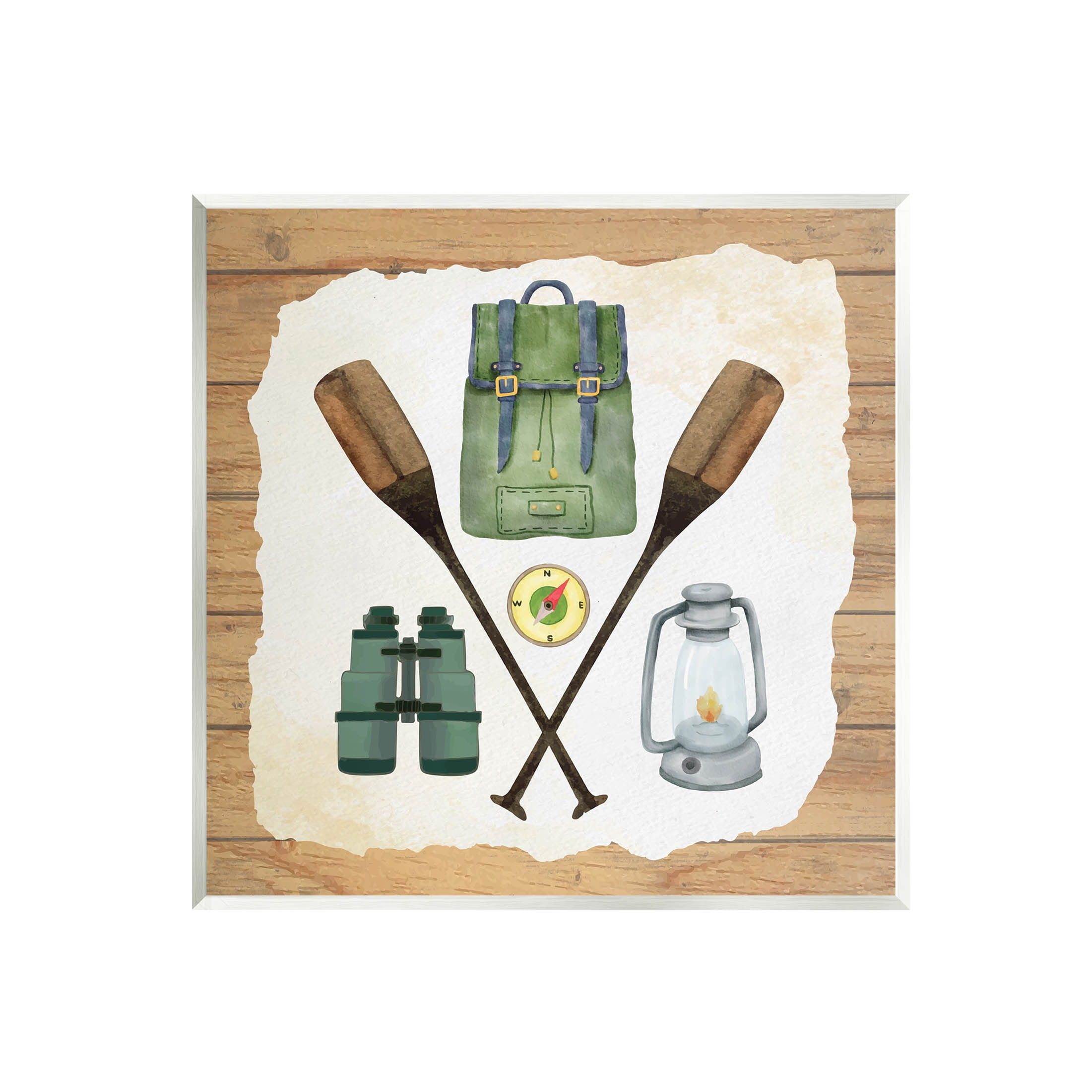 Stupell Industries Camping Equipment Adventure Graphic Art Unframed Art Print Wall Art, Design by ND Art